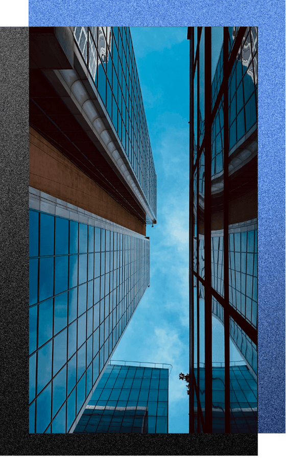 Corporate buildings looking up